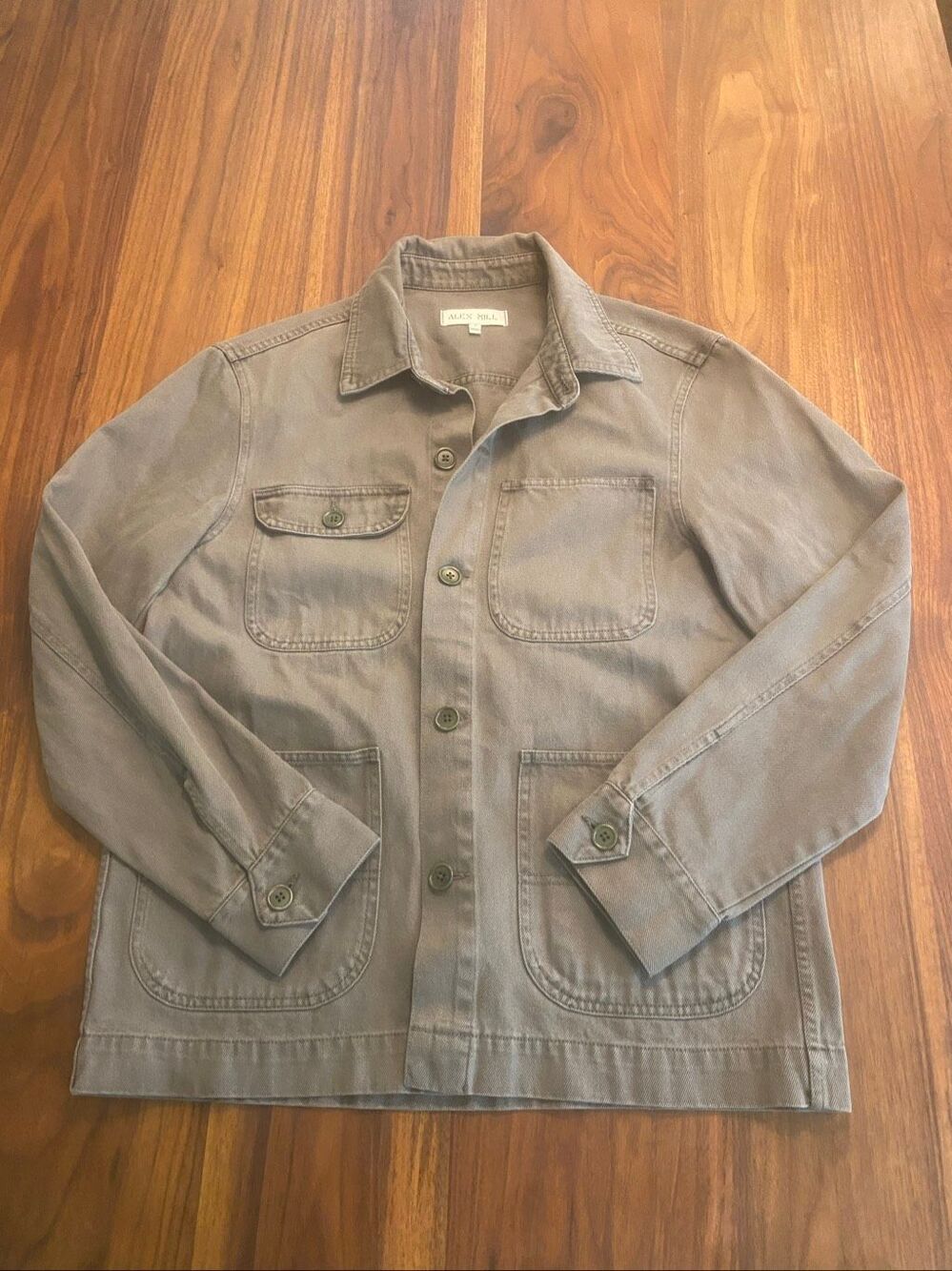 Alex Mill Men's Thyme Garment Dyed Denim Button-Down Shirt Jacket Small NWOT